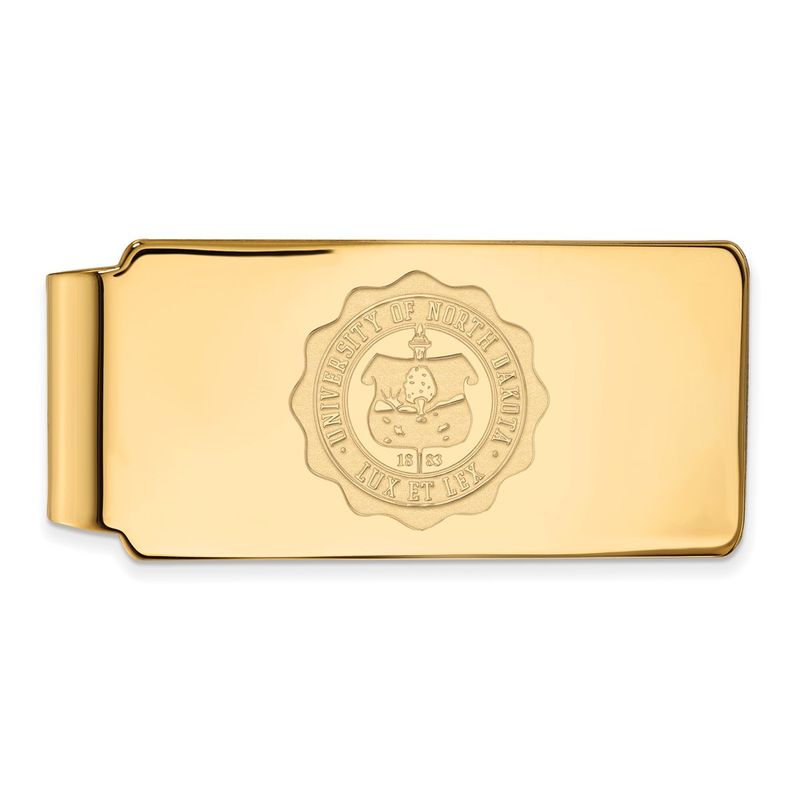 14k Gold Plated Silver North Dakota Crest Money Clip